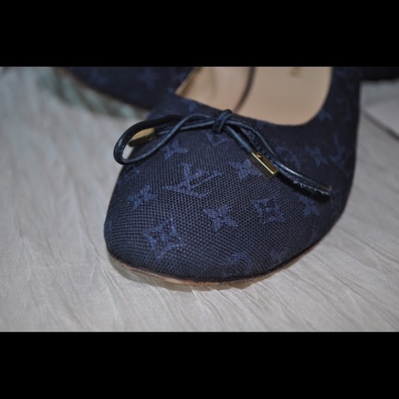 LV Monogram Denim Flats (Authentic) - Picture 1 of 6
